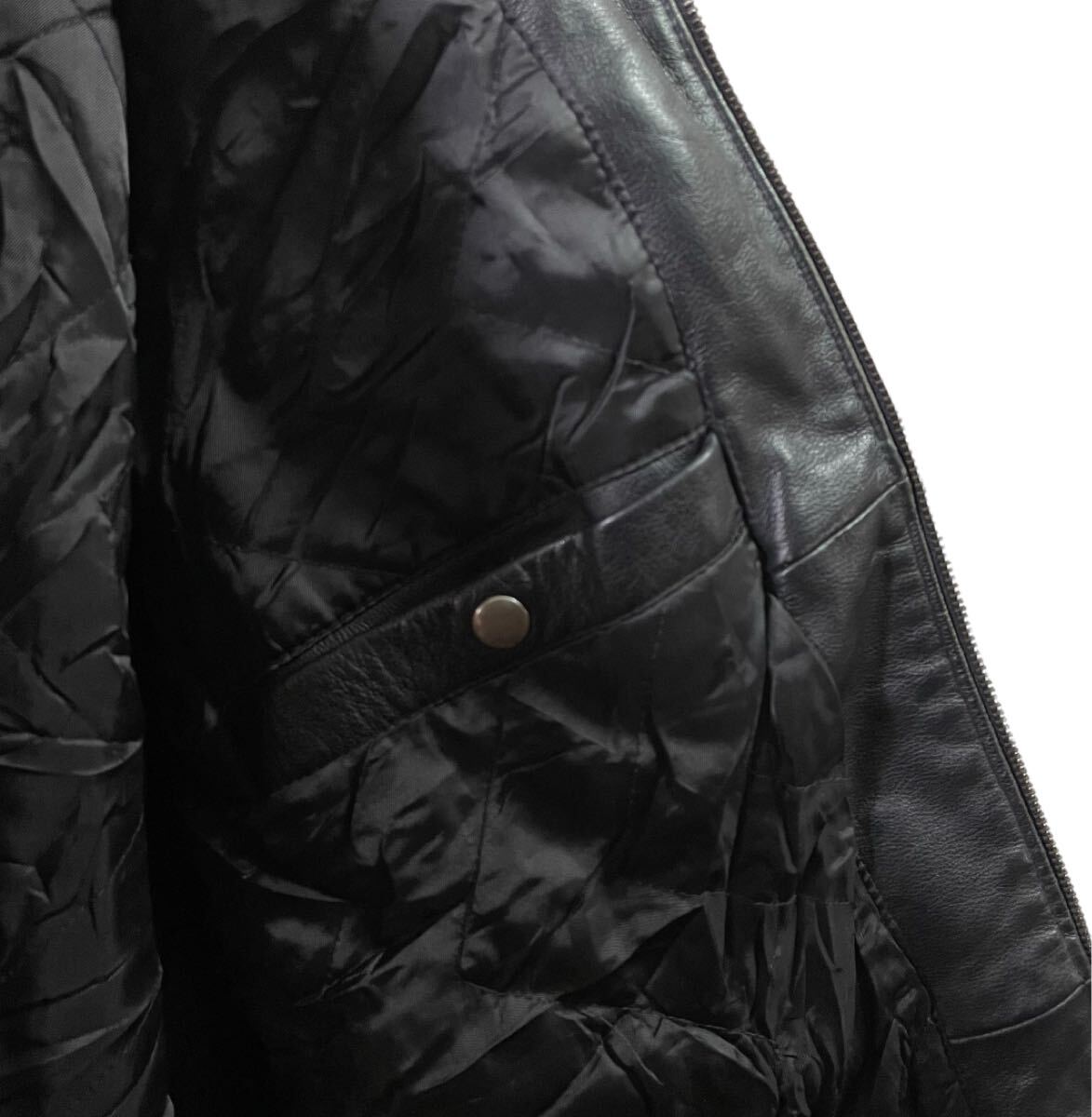 00s GAP レザージャケット シングルライダース ブラック L 古着 00s GAP レザージャケット シングルライダース ブラック L 古着