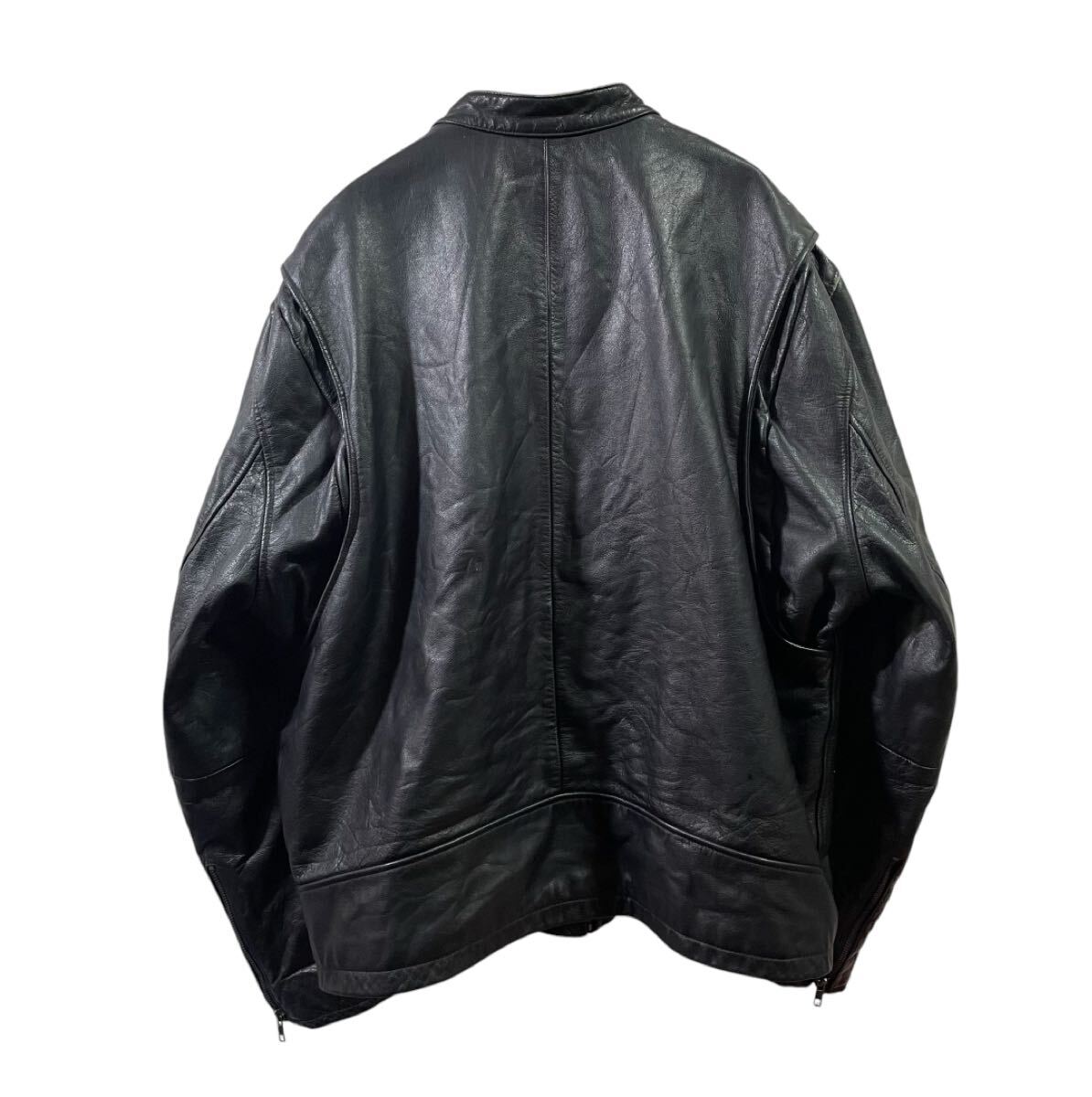 00s GAP レザージャケット シングルライダース ブラック L 古着 00s GAP レザージャケット シングルライダース ブラック L 古着