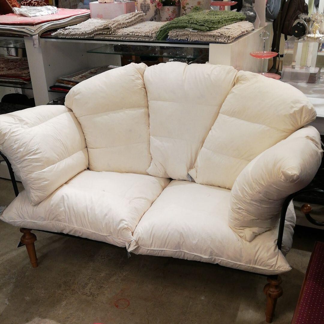 定価55萬【希少】 イタリア制 GARBO フェザー 2P ソファ カラフル オシャレ ファブリック イタリア ヨーロッパ イタリアンフェザー