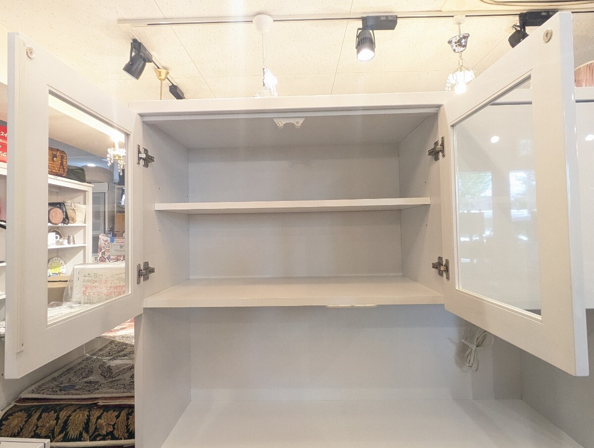 大容量】 近藤産業 食器棚 ホワイト 幅120㎝ キッチンボード