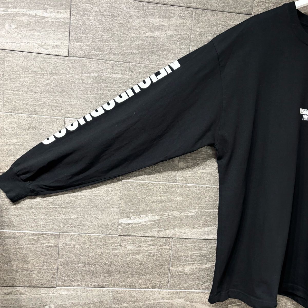 美品 ネイバーフッド ロングスリーブ ロンT 袖ロゴプリント 美品 ネイバーフッド ロングスリーブ ロンT 袖ロゴプリント