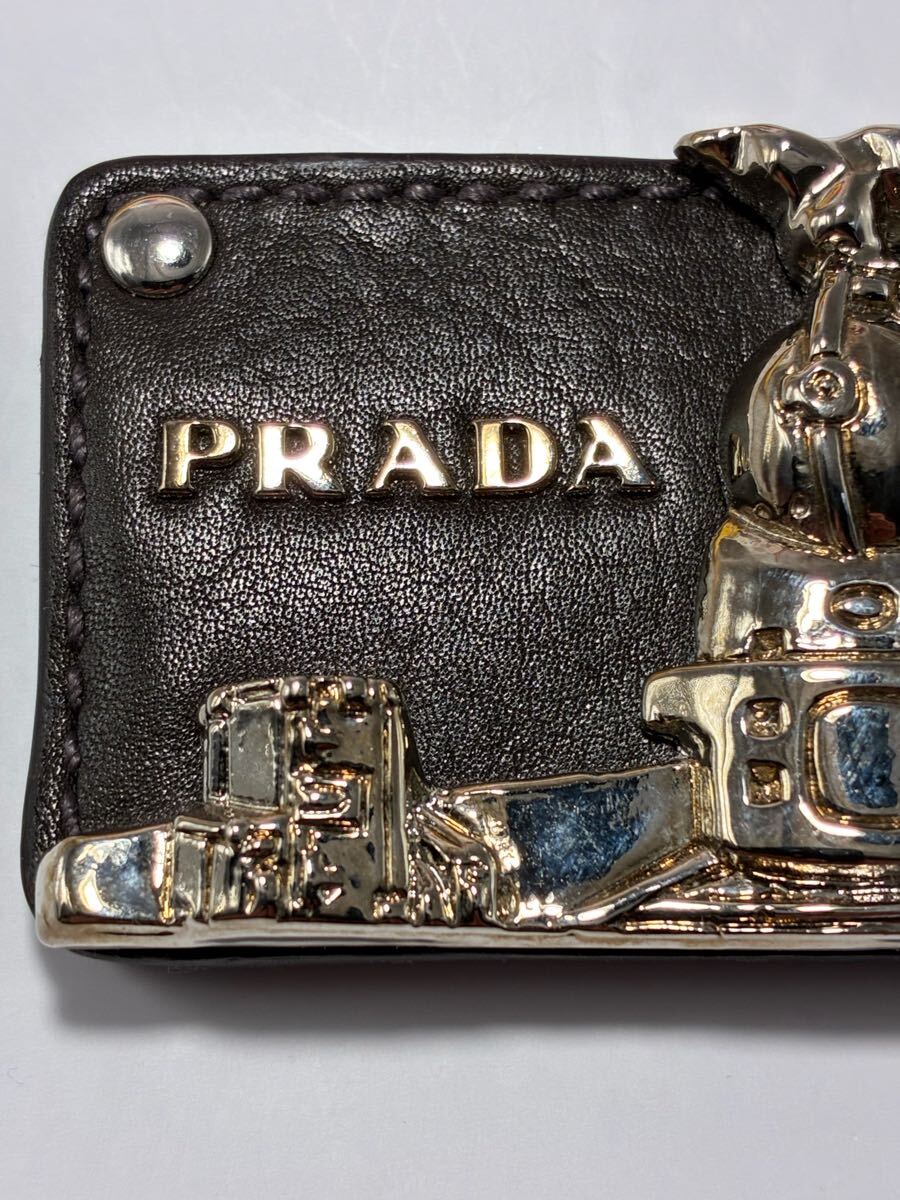 美品PRADA チャーム キーホルダー レザー 蒸気機関車 汽車 美品PRADA チャーム キーホルダー レザー 蒸気機関車 汽車