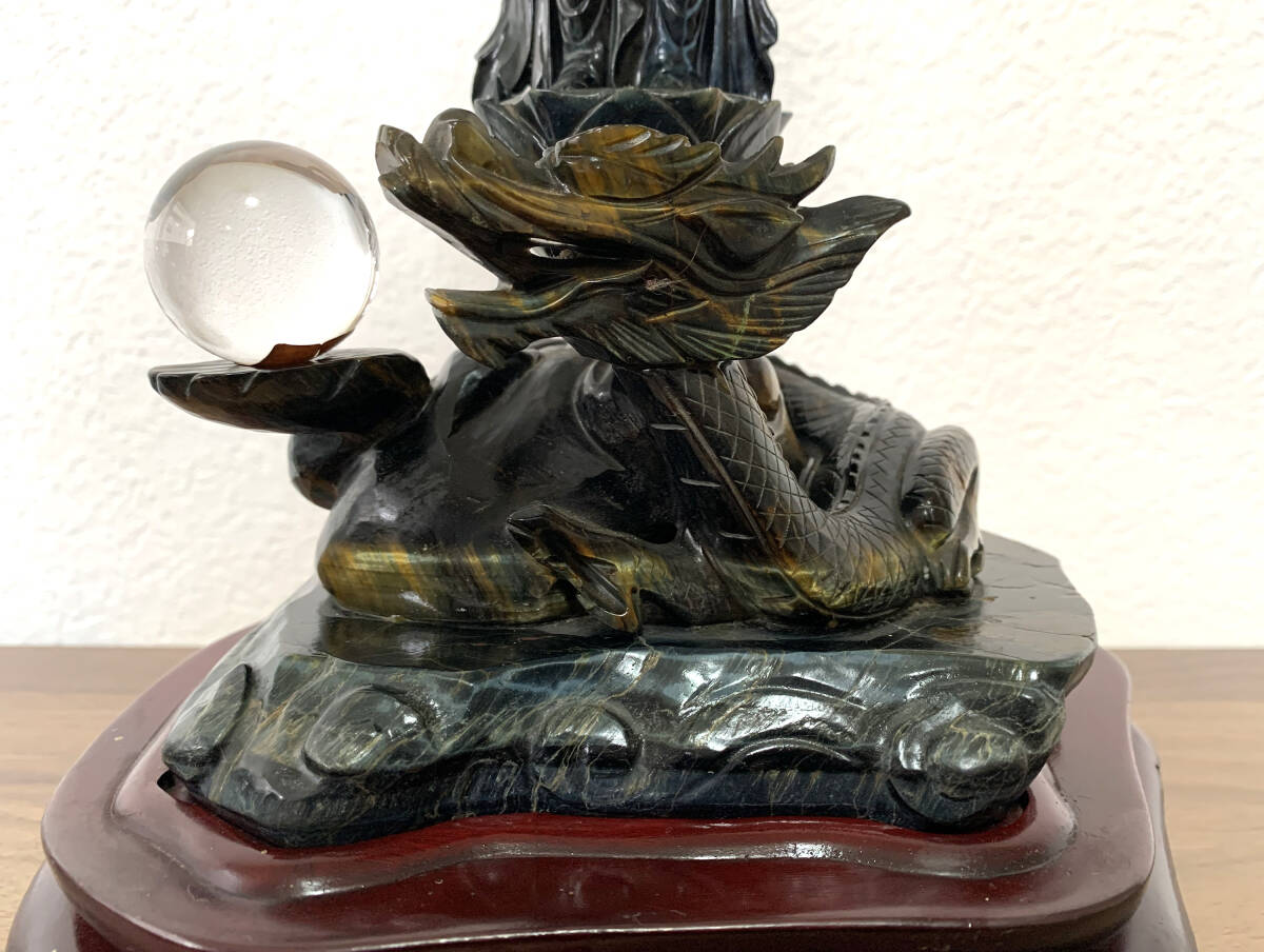 龍頭観音 石仏 仏像 彫刻置物 【検索用】 混虎目石 ミックス 龍頭観音 石仏 仏像 彫刻置物 【検索用】 混虎目石 ミックス