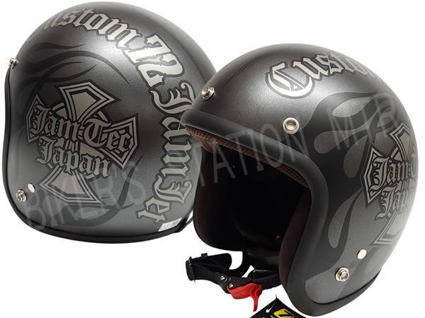 スピード出荷 72JAM JJ-31 ジェットヘルメット New Cross ニュークロス ガンメタ フリーサイズ 管理T
