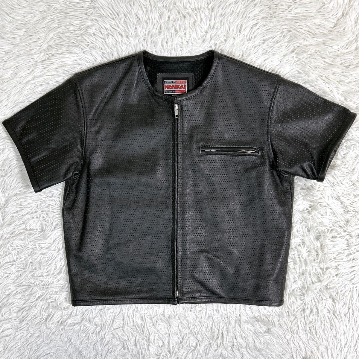 ナンカイ 本革 牛革 パンチングレザー 半袖 シャツ ジャケット Mサイズ Yahoo!オークション - NANKAI ナンカイ パンチングレザー 半袖