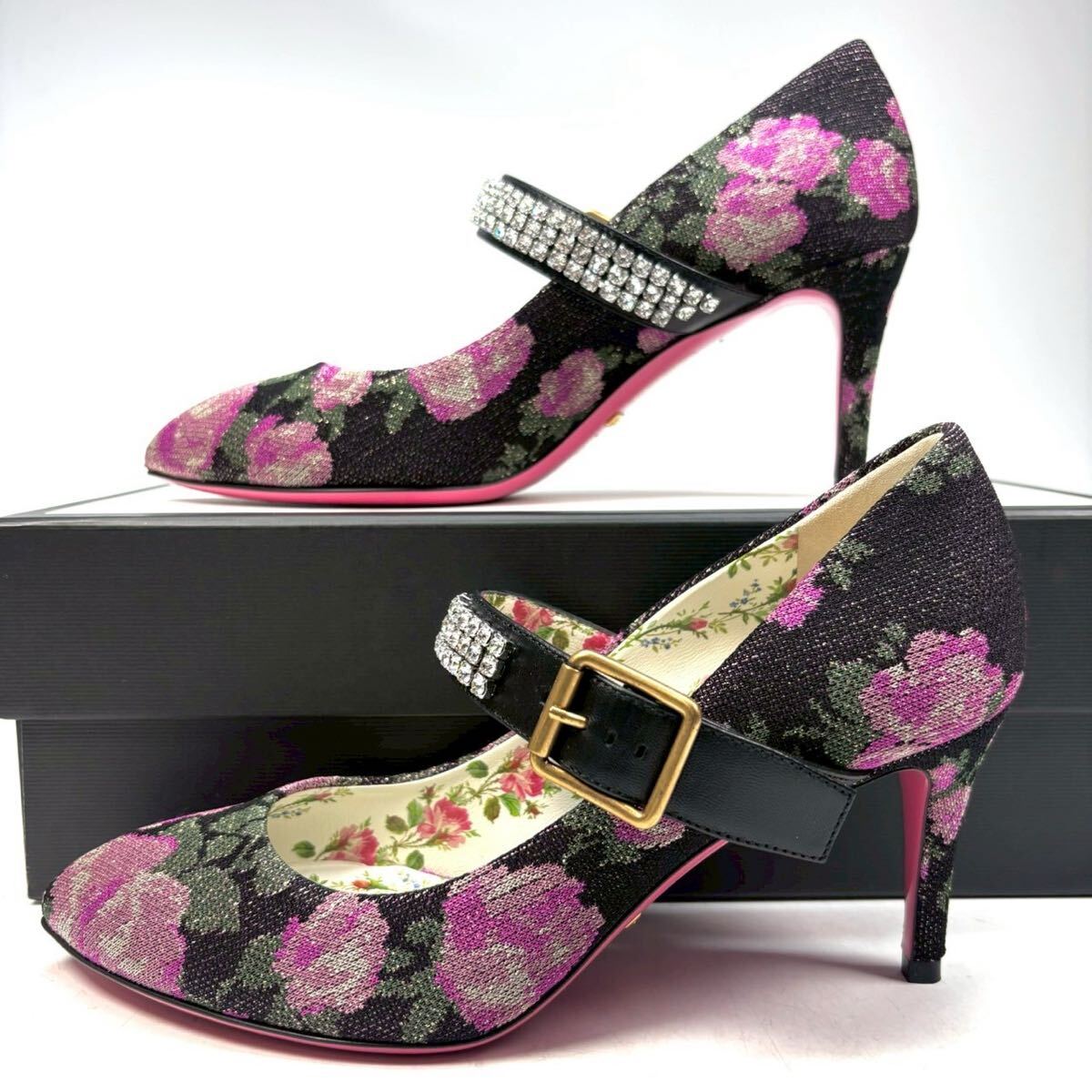 GUCCI グッチ パンプス ビジュー フラワー 花柄 36 23 0cm GUCCI グッチ パンプス ビジュー フラワー 花柄 36 23 0cm