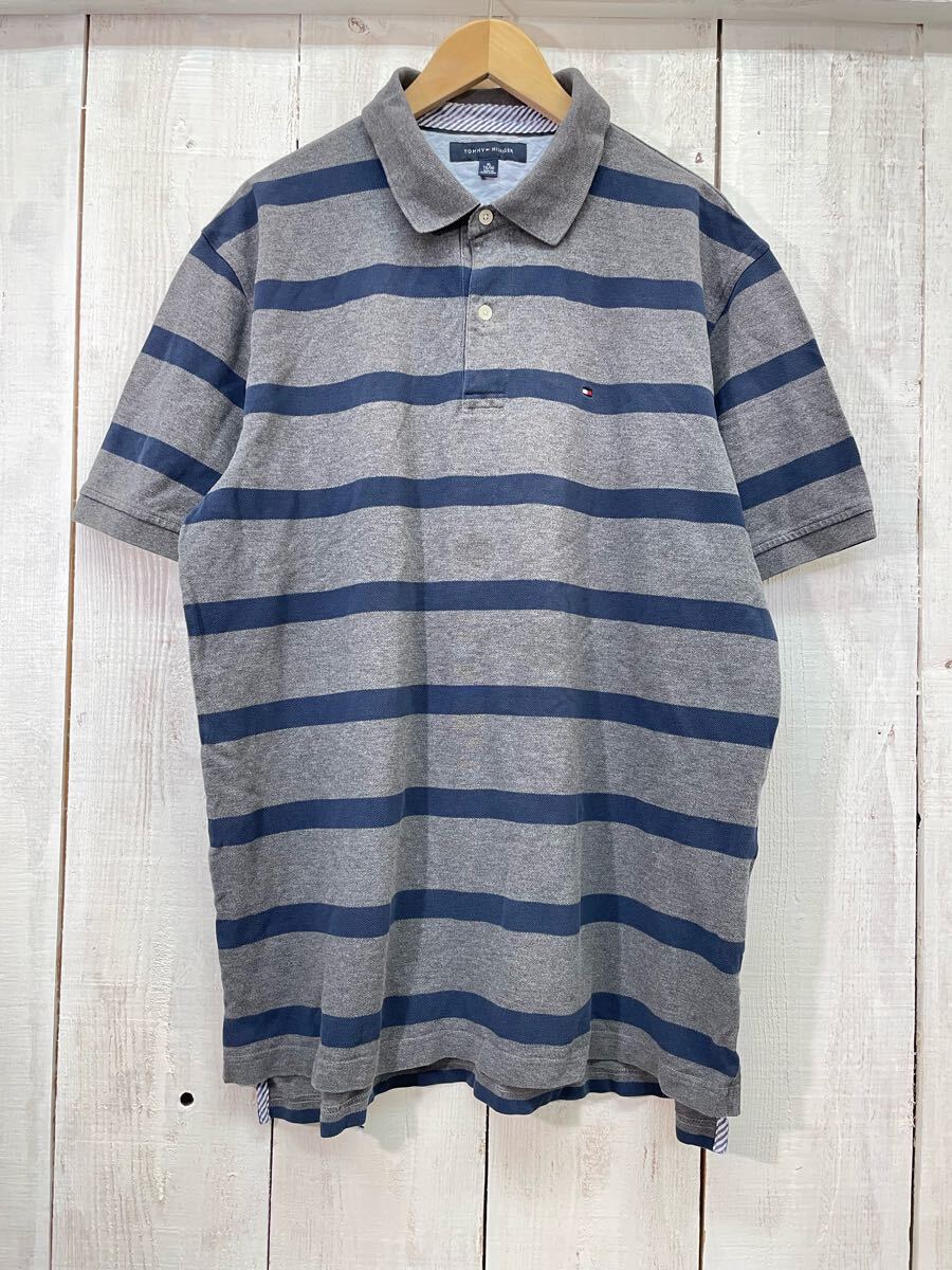 TOMMY HILFIGER Tommy Hilfiger хлопок рубашка-поло с коротким рукавом рубашка-поло мужской XL хорошая вещь 