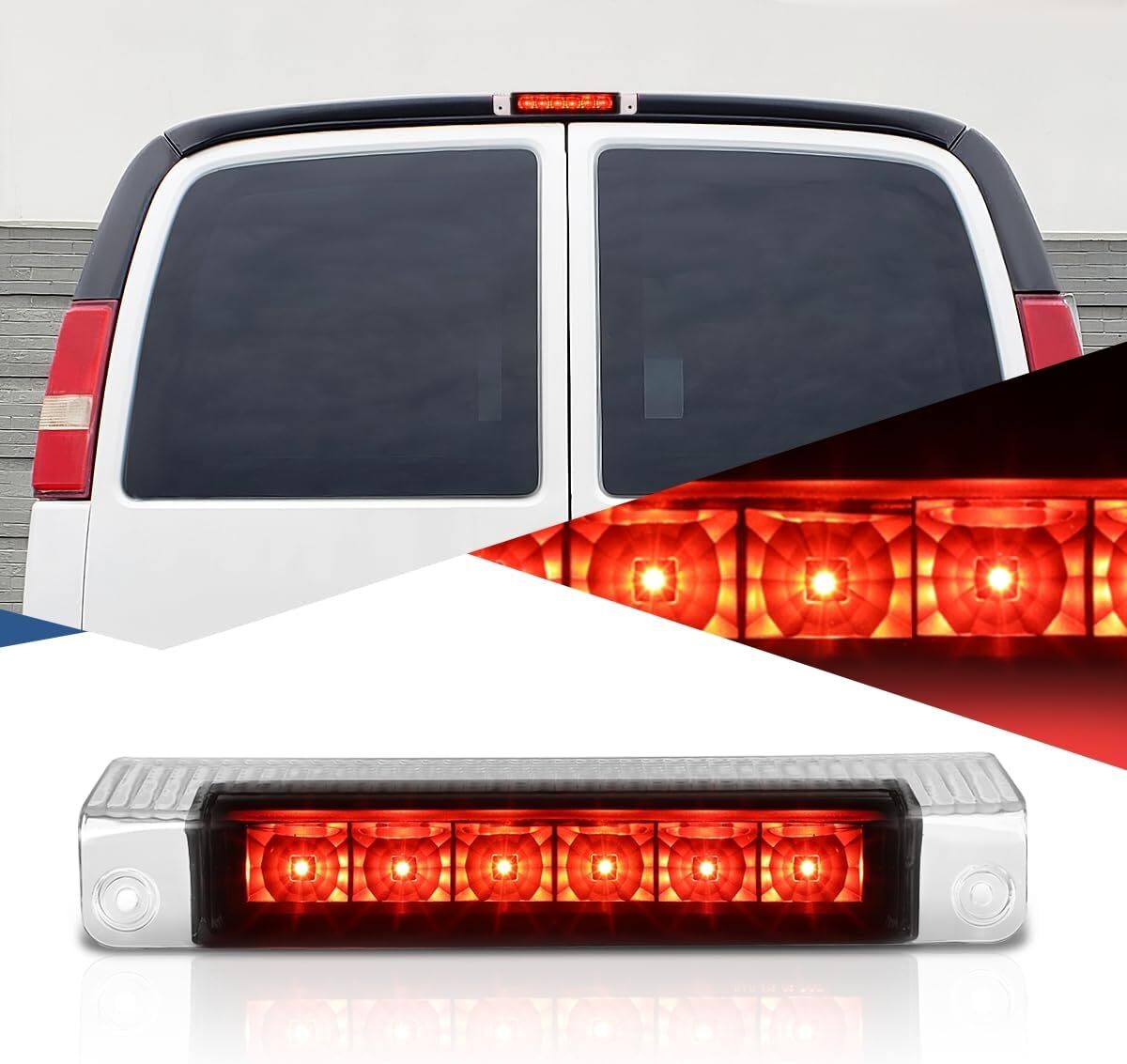 【激レア/LED/ブラック】03-19y エクスプレス サバナ ハイマウント ストップ ランプ ライト シボレー GMC バック リア テール ヘッド