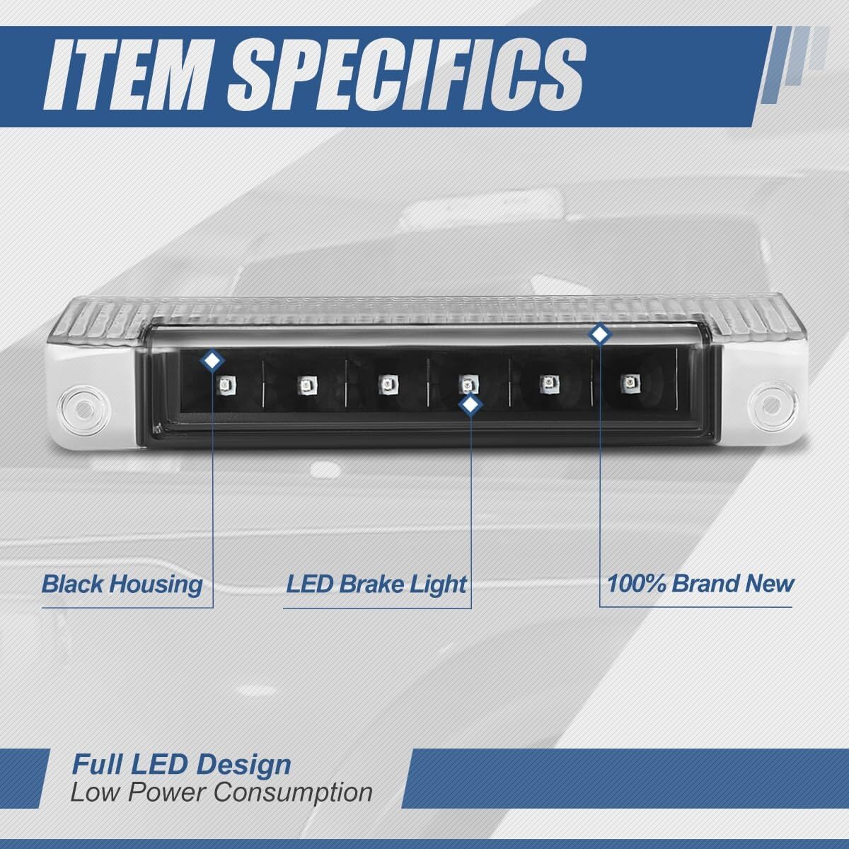 【激レア/LED/ブラック】03-19y エクスプレス サバナ ハイマウント ストップ ランプ ライト シボレー GMC バック リア テール ヘッド