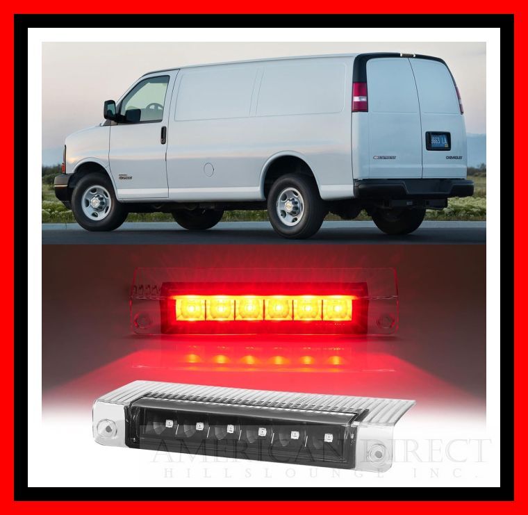 【激レア/LED/ブラック】03-19y エクスプレス サバナ ハイマウント ストップ ランプ ライト シボレー GMC バック リア テール ヘッド