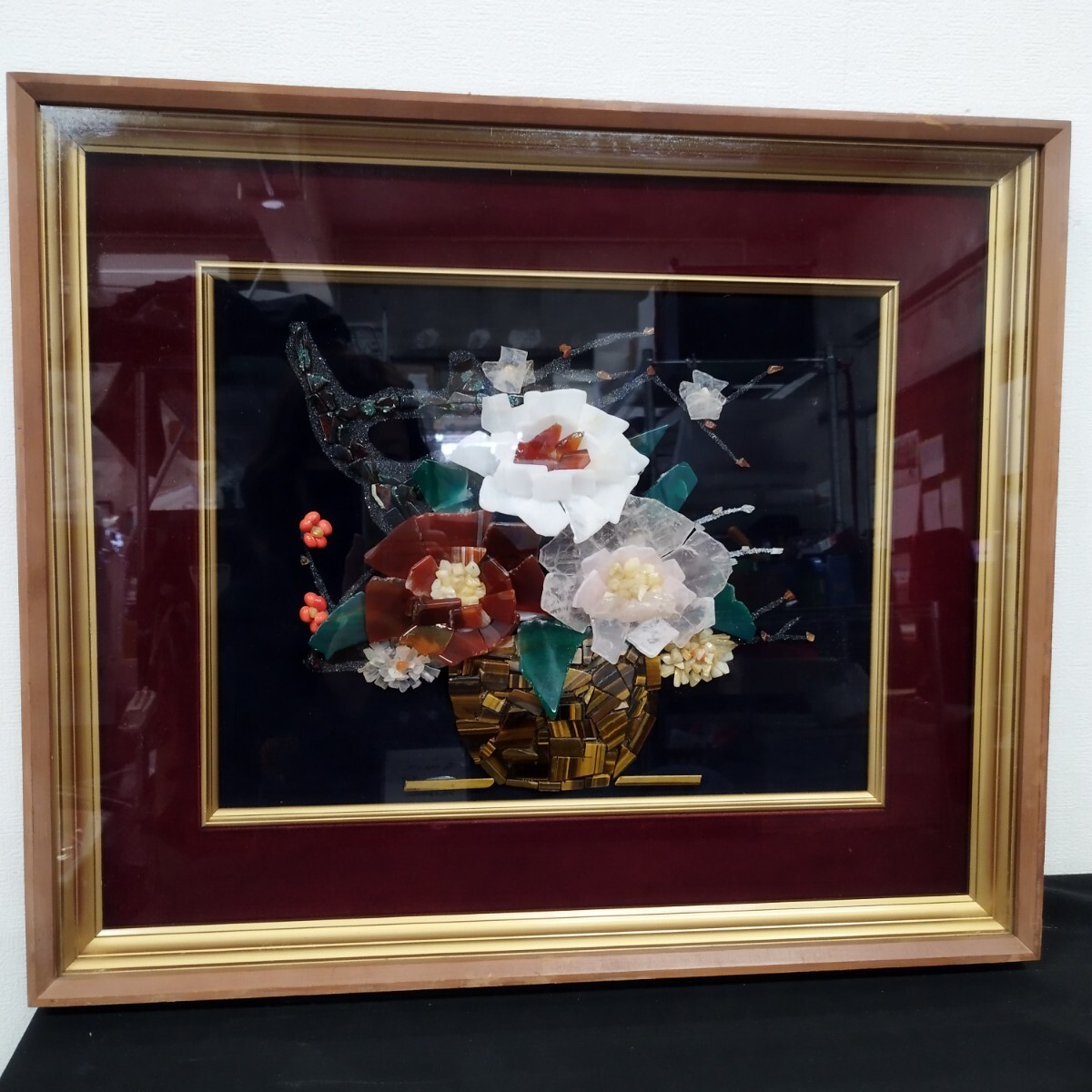 宝石画 貴石画 天然石 ヴィンテージ 0403-012(14)(美術品)|売買 宝石画 貴石画 天然石 ヴィンテージ 0403-012(14)(美術品)|売買