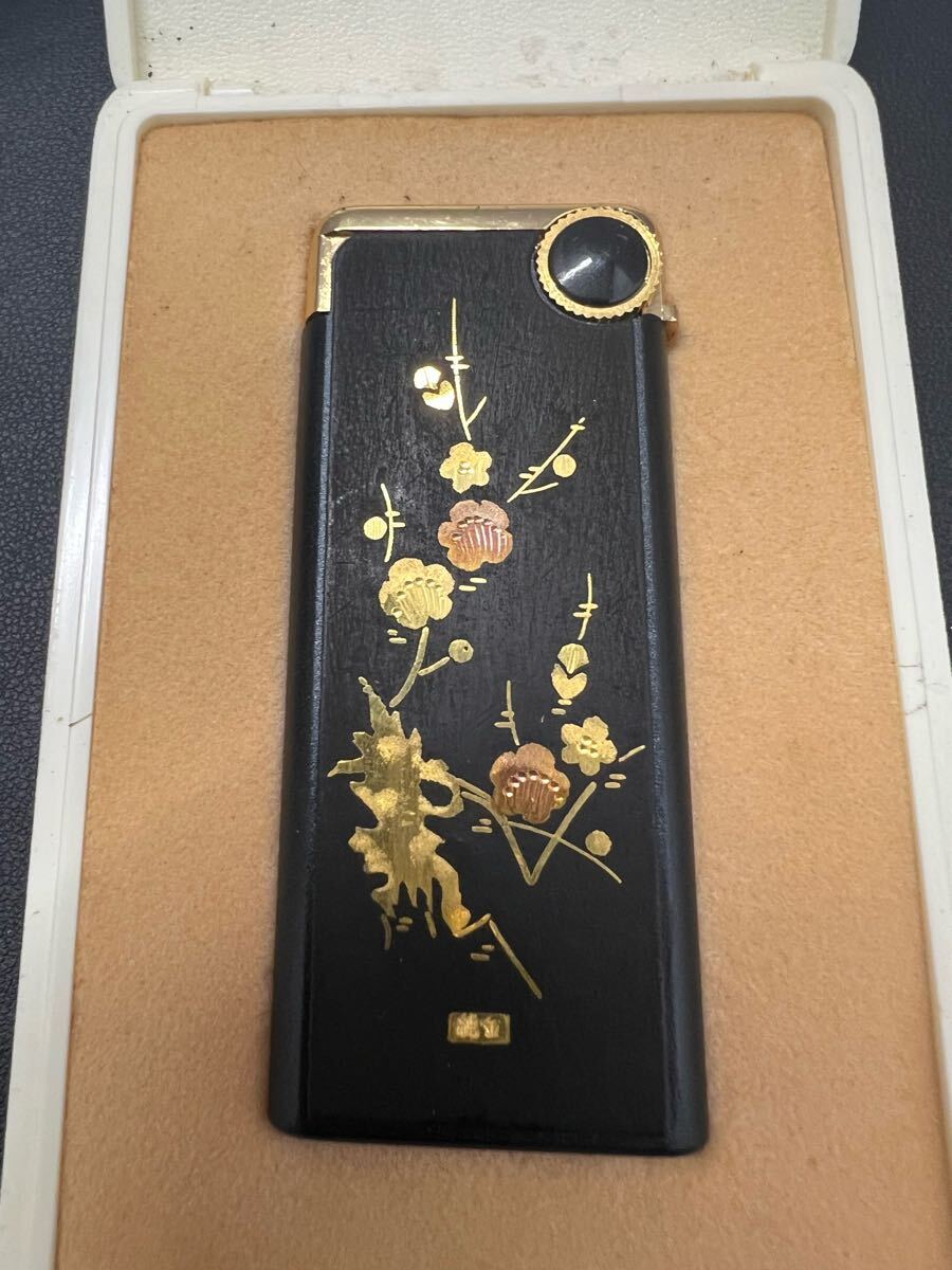 伝統工芸 純金象嵌 ライター ADMIRAL KEN 木製 黒漆 金蒔絵 ガス 伝統工芸 純金象嵌 ライター ADMIRAL KEN 木製 黒漆 金蒔絵 ガス