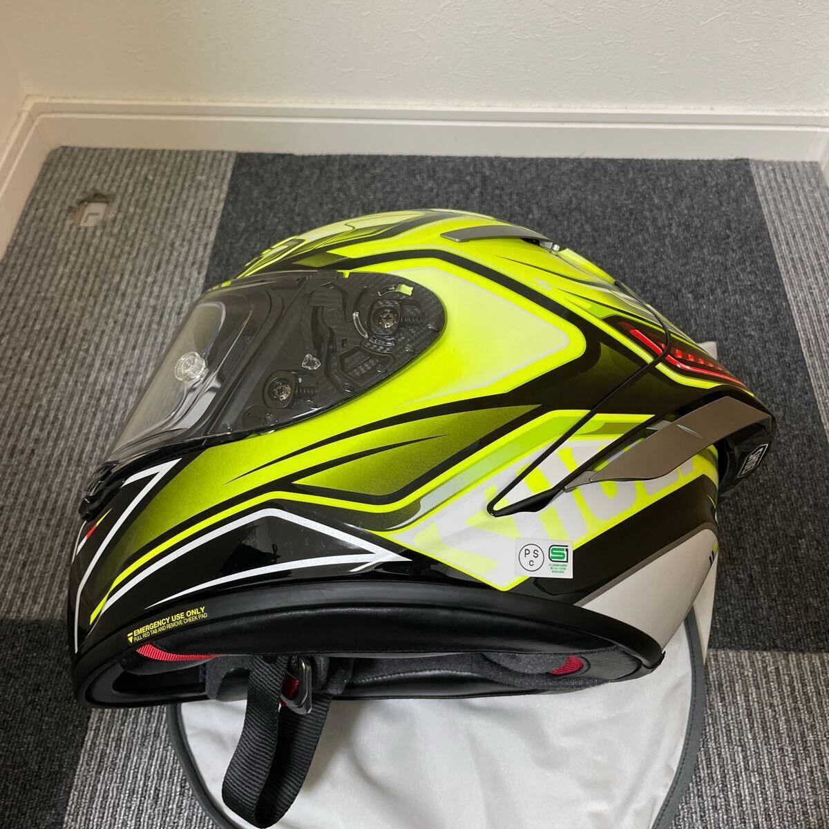 美品 SHOEI ショウエイ X-Fourteen X-14 X14 AERODYNE エアロダイン TC-3 イエロー Mサイズ 2021年4月 フルフェイスヘルメット (262)