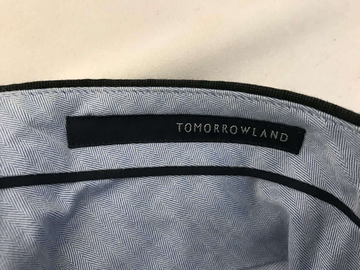 本物トゥモローランドTOMORROWLANDコットンシルクチノスラックスパンツメンズビジネススーツモードドレスゴルフグレー46M日本制