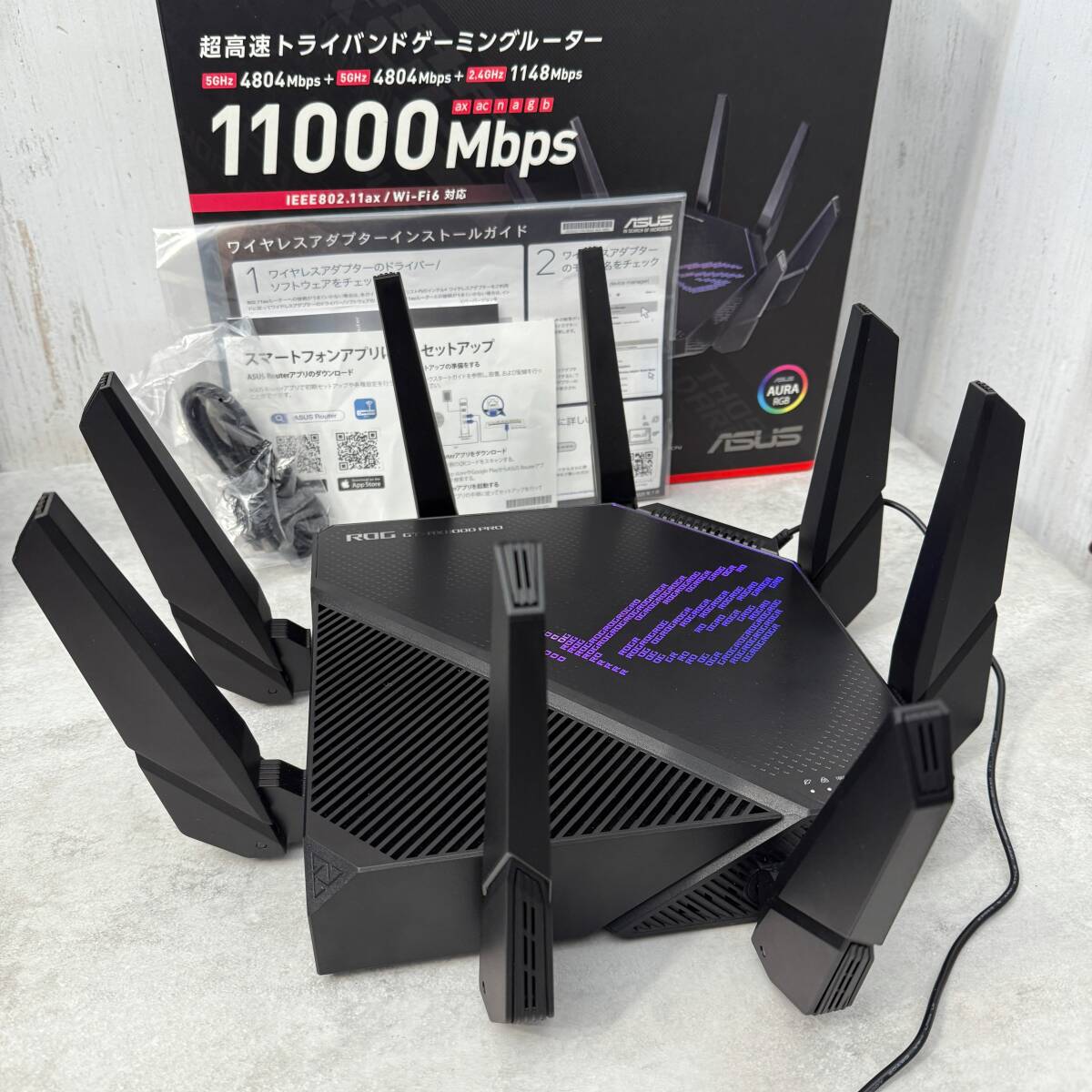 ほぼ新品 】ASUS WiFi6 ROG Rapture GT-AX11000 PRO ゲーミング ほぼ新品 】ASUS WiFi6 ROG Rapture GT-AX11000 PRO ゲーミング
