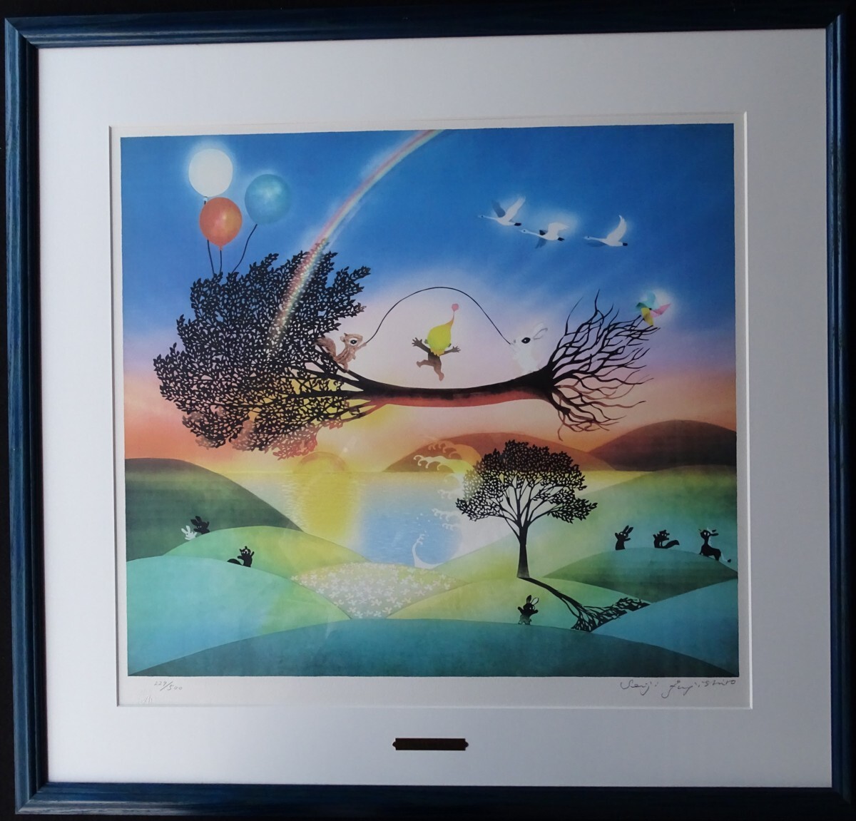 作者名: 藤城 清治 ・画題: 夢がとぶ ・技法: リトグラフ 作者名: 藤城 清治 ・画題: 夢がとぶ ・技法: リトグラフ