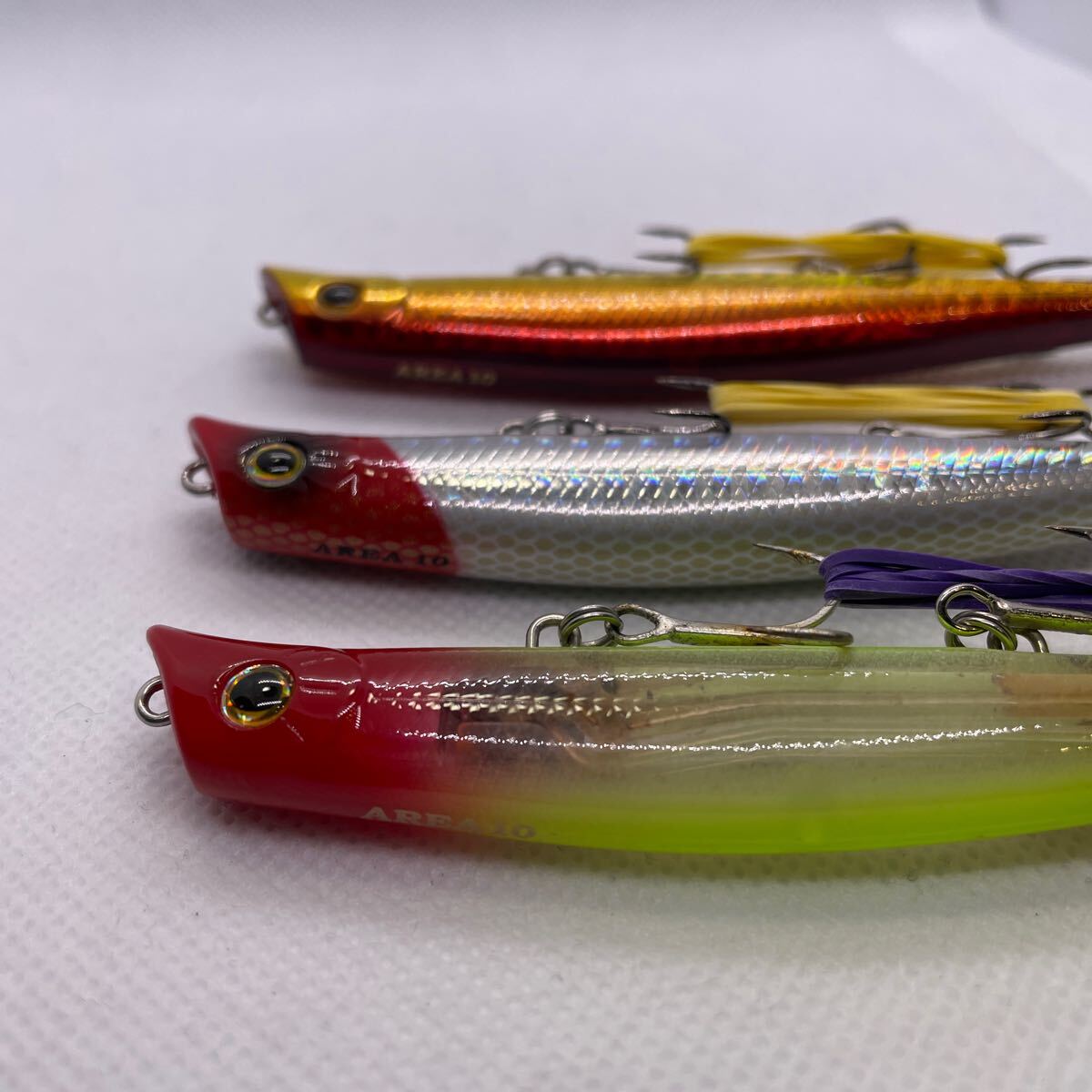 ★美品 送料無料★② ガイア GAEA エリアテン ３本セット エリテン エリア10 area 10 バチ抜け シーバス ばち 定番 ミノー ルアー 3個 釣り_画像5