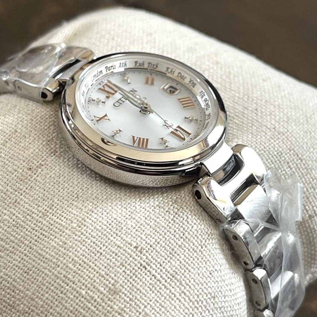 未使用】CITIZEN クロスシー xC ソーラー電波 ホワイト シルバー 未使用】CITIZEN クロスシー xC ソーラー電波 ホワイト シルバー