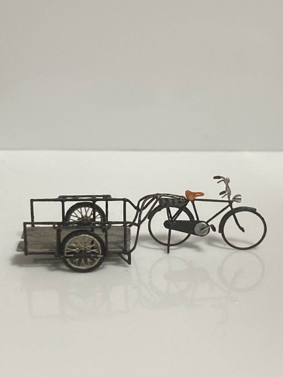 エコーモデル 自転車、リヤカーセット 451、452 組立て塗装済み エコーモデル 自転車、リヤカーセット 451、452 組立て塗装済み