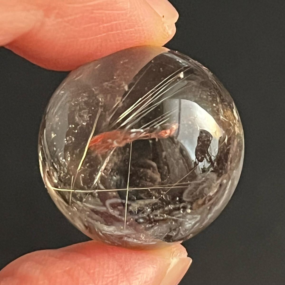 新品 透明 ルチルクォーツ丸玉 約20 5ミリ 約12g ブラジル産 新品 透明 ルチルクォーツ丸玉 約20 5ミリ 約12g ブラジル産