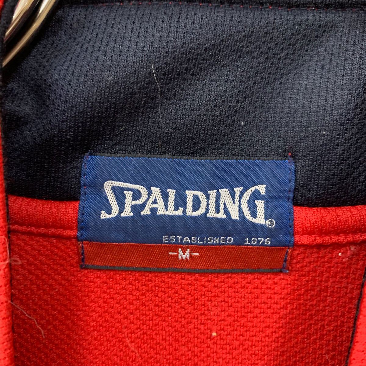 SPALDING スポルディング トラックジャケット ジャージ サイズM レッド 赤 ワンポイント刺繍 メンズ トップス 最落なし（G）