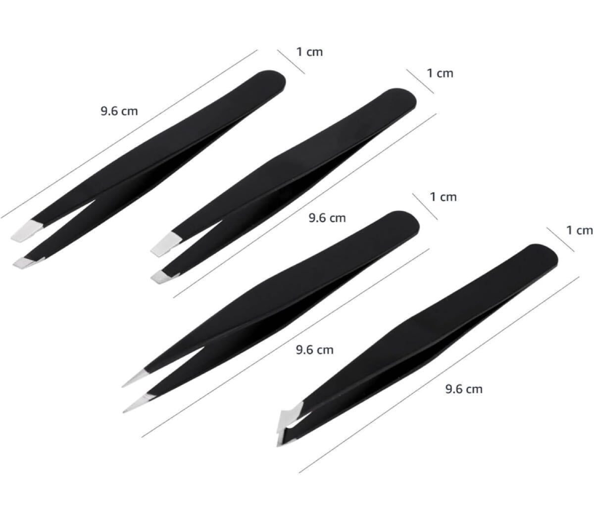 704a1733☆ Amazonベーシック ピンセット プロ仕様 ステンレススチール トラベルケース付き ブラック 4本セット