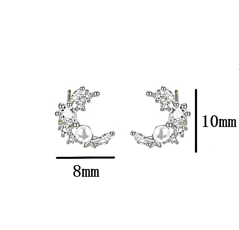 ムーンピアス シルバー 925 小粒パール 両耳 K14ＷGP 月 三日月_画像9
