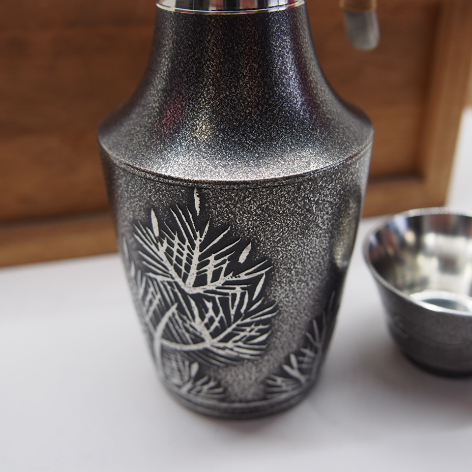 錫製 本錫 徳利 錫器 酒器 ちろり お猪口 未使用保管品(錫製