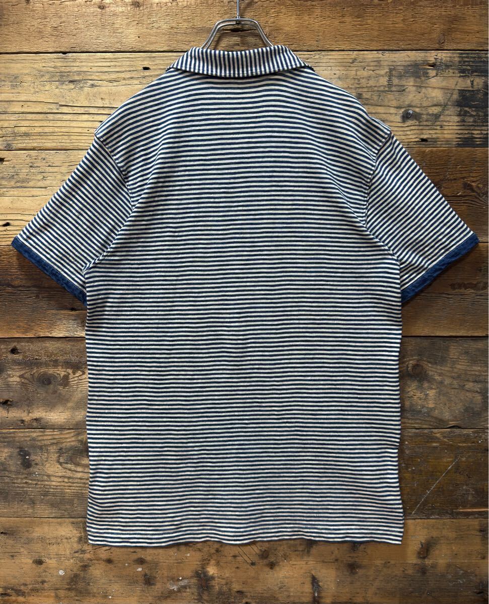 RRL ダブルアールエル ボーダー ポロシャツ size:M インディゴ RRL ダブルアールエル ボーダー ポロシャツ size:M インディゴ