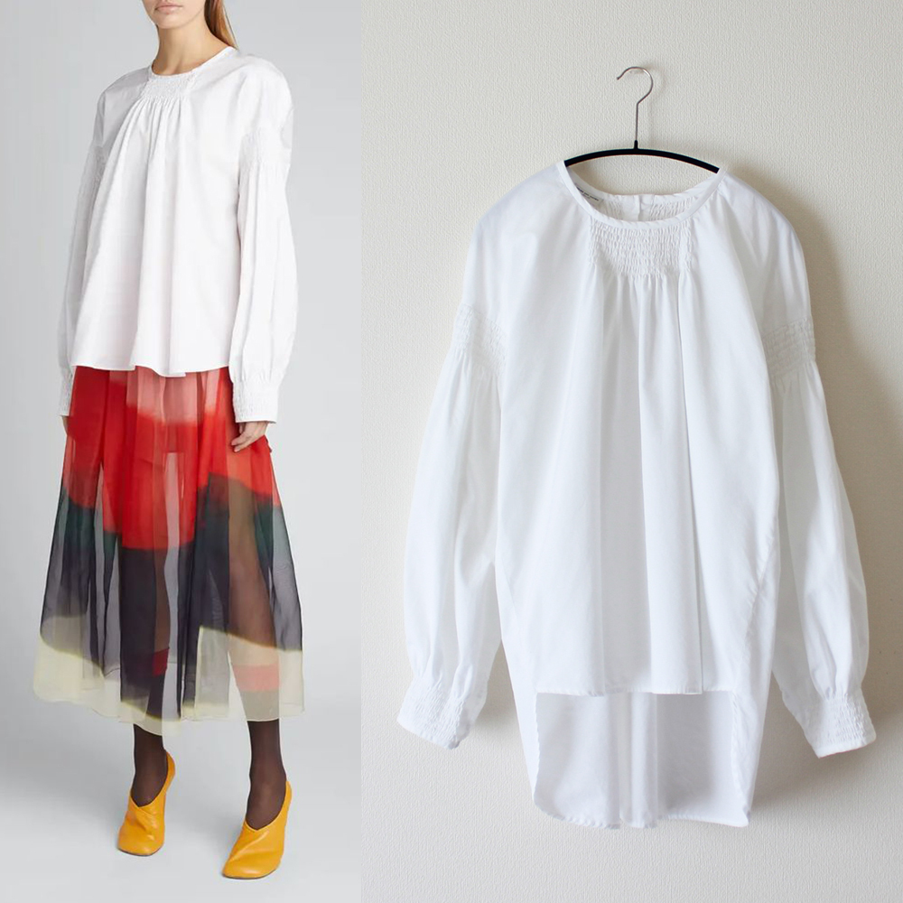 DRIES VAN NOTEN/ドリス/21SS/パフスリーブギャザーブラウス DRIES VAN NOTEN/ドリス/21SS/パフスリーブギャザーブラウス