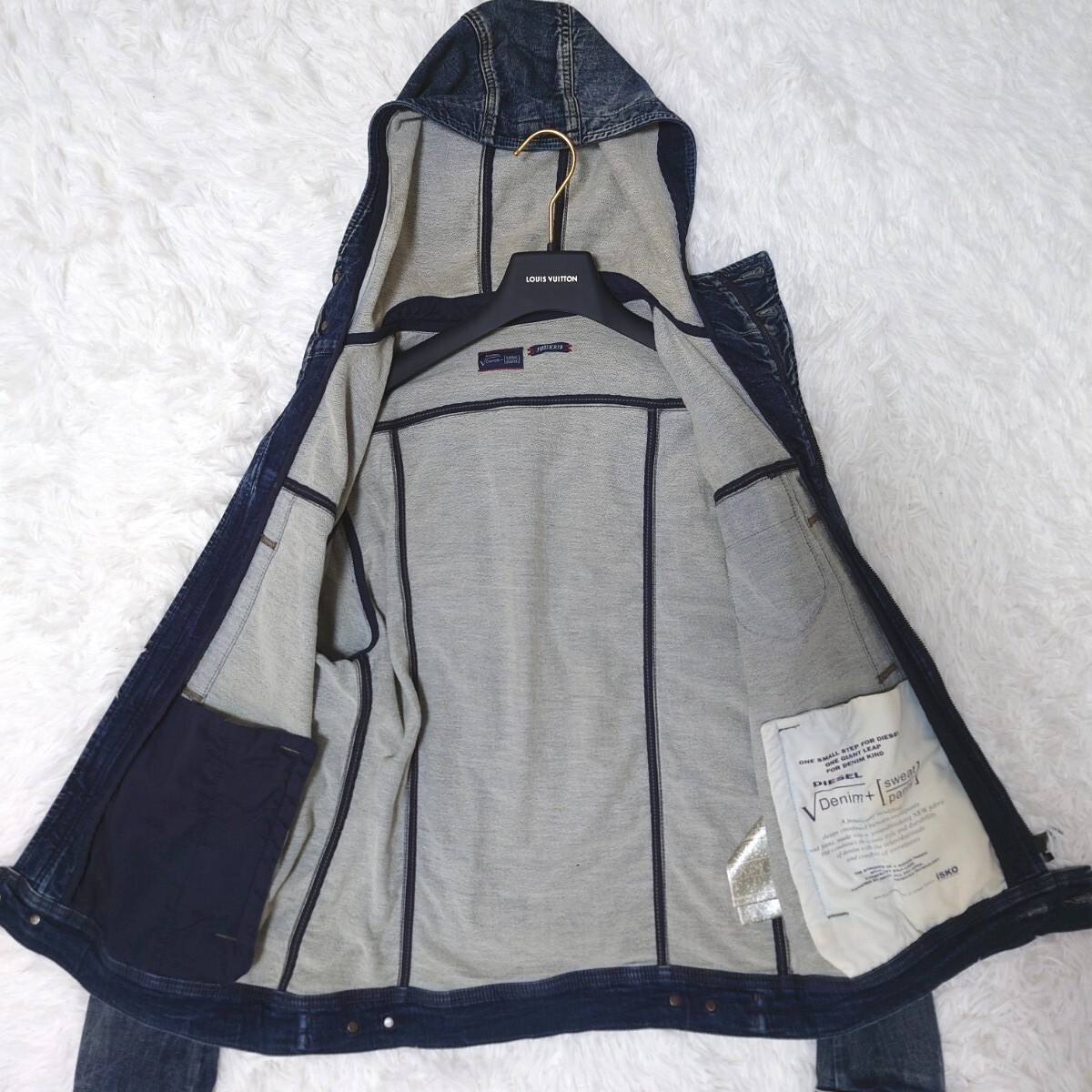極美品 XL相当】ディーゼル DIESEL デニムジャケット ジップ 極美品 XL相当】ディーゼル DIESEL デニムジャケット ジップ