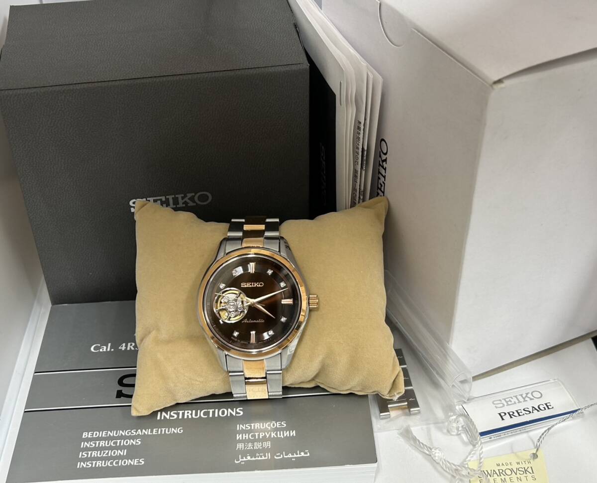 ☆スワロフスキーの輝き 美品 SEIKO PRESAGE 稼働 4R38-00R0 ☆スワロフスキーの輝き 美品 SEIKO PRESAGE 稼働 4R38-00R0