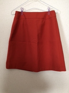 ◆超美品◆【ROPE' PICNIC】 ロペピクニック　柿色 ウエストリボン付き　台形スカート　膝丈_画像2