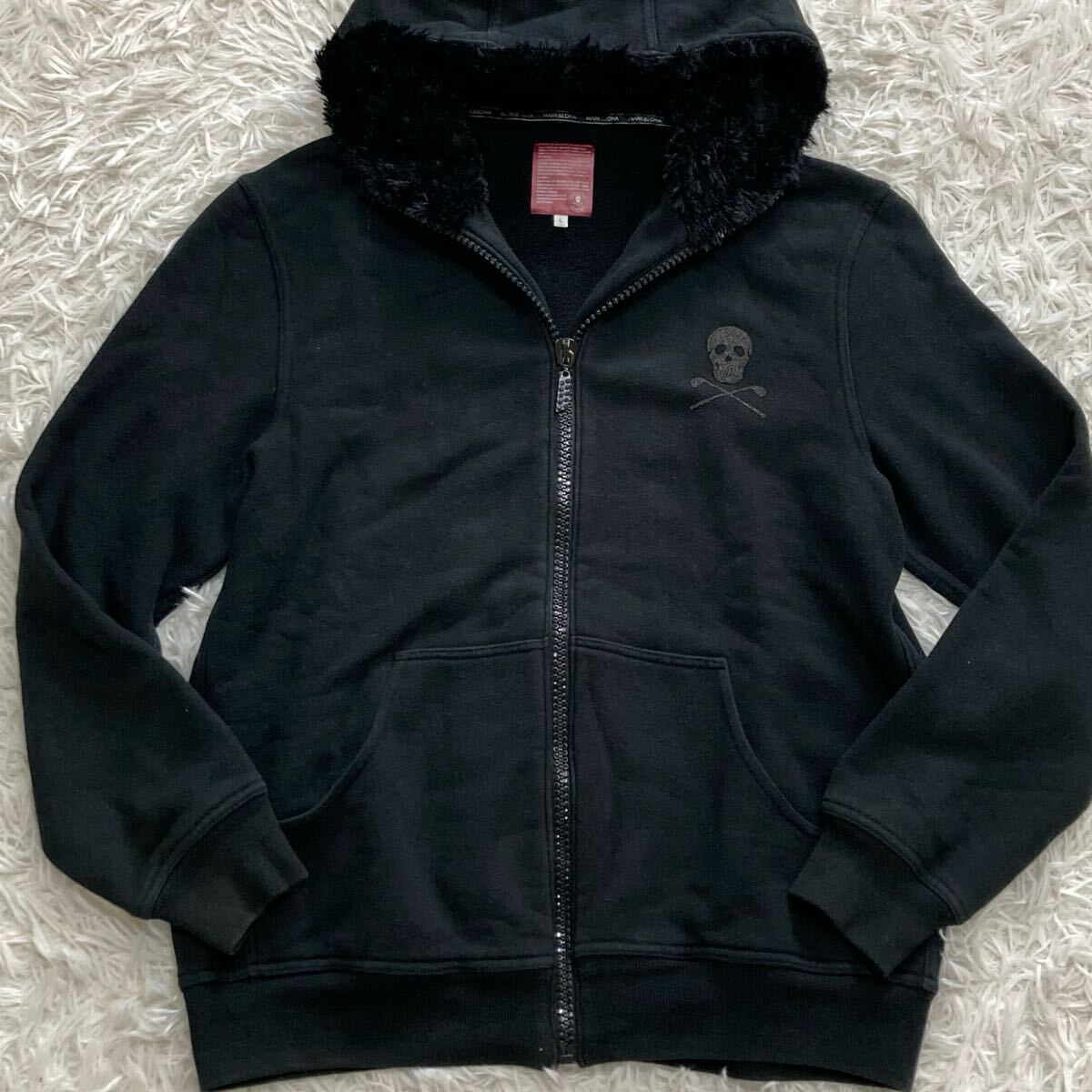 美品○XL相当】マーク&ロナ ジップアップパーカー スカル 美品○XL相当】マーク&ロナ ジップアップパーカー スカル