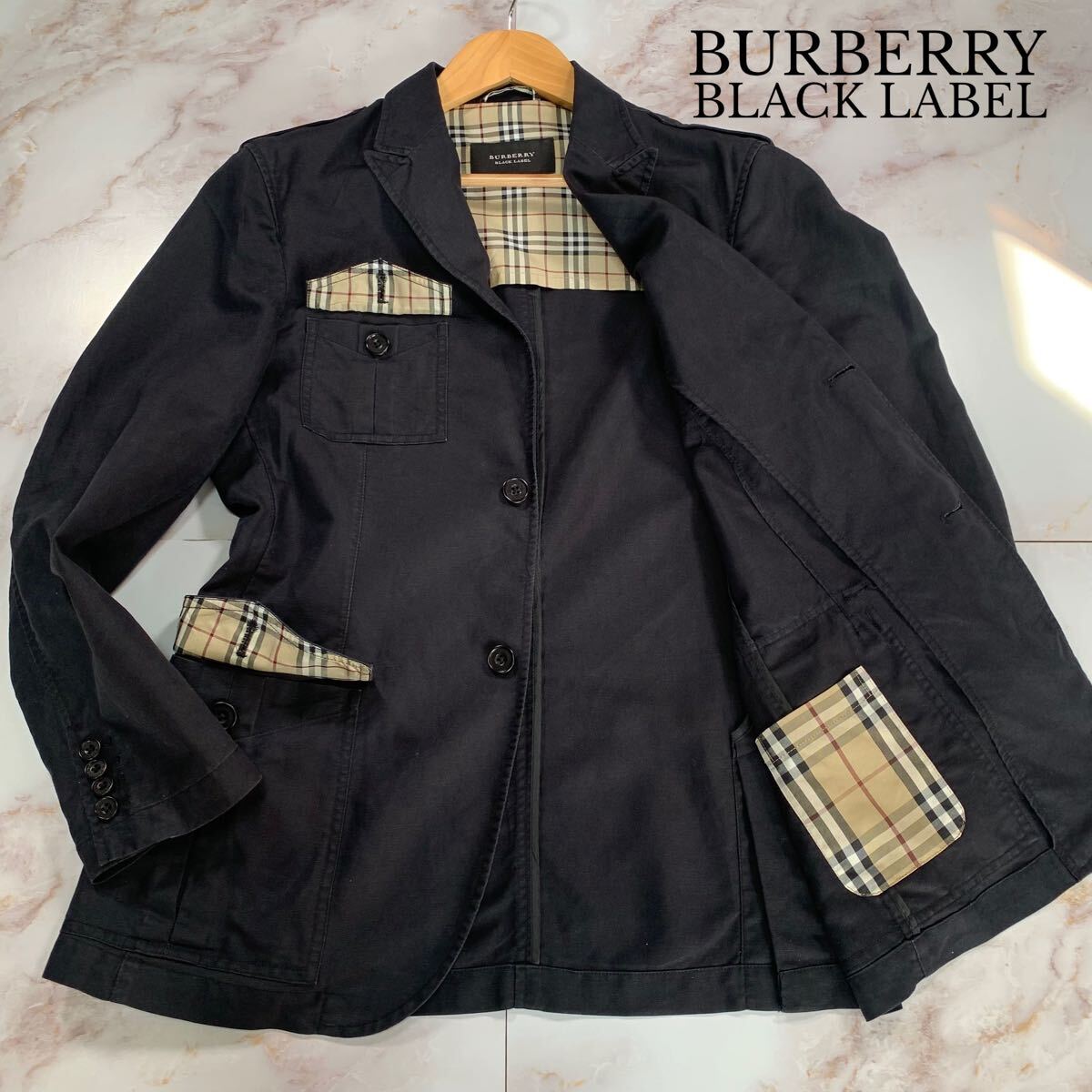 BURBERRY BLACK LABEL バーバリーブラックレーベル リネン混 M BURBERRY BLACK LABEL バーバリーブラックレーベル リネン混 M
