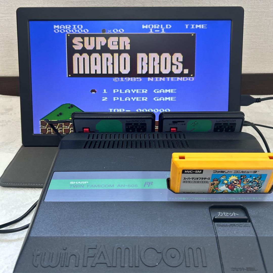 動作確認済】ツインファミコン 本体 一式 AN-505-BK カセット 動作確認済】ツインファミコン 本体 一式 AN-505-BK カセット