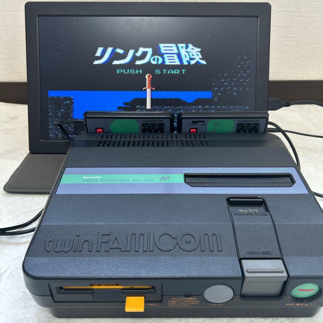 動作確認済】ツインファミコン 本体 一式 AN-505-BK カセット 動作確認済】ツインファミコン 本体 一式 AN-505-BK カセット