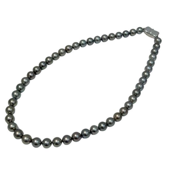 黒蝶真珠/パール】黒真珠 ネックレス 8.0~8.9mm玉 SILVER 黒蝶真珠/パール】黒真珠 ネックレス 8.0~8.9mm玉 SILVER