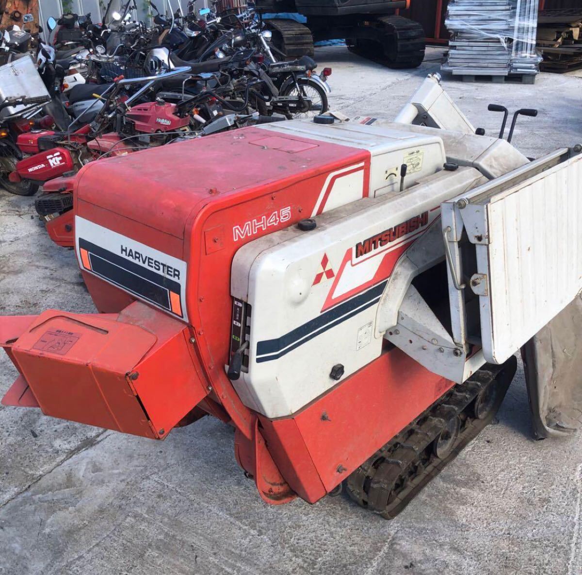 農機 ハーベスターミツビシ MITSUBISHI 自動脱穀機 MH45 中古