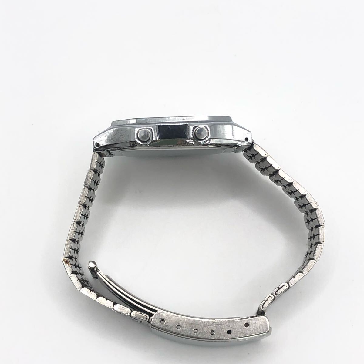 アルバ ALBA ジャンク 不動(dòng) セイコー SEIKO 腕時(shí)計(jì) V011-5050 720660 クォーツ アナデジ シルバー 3針　M-244