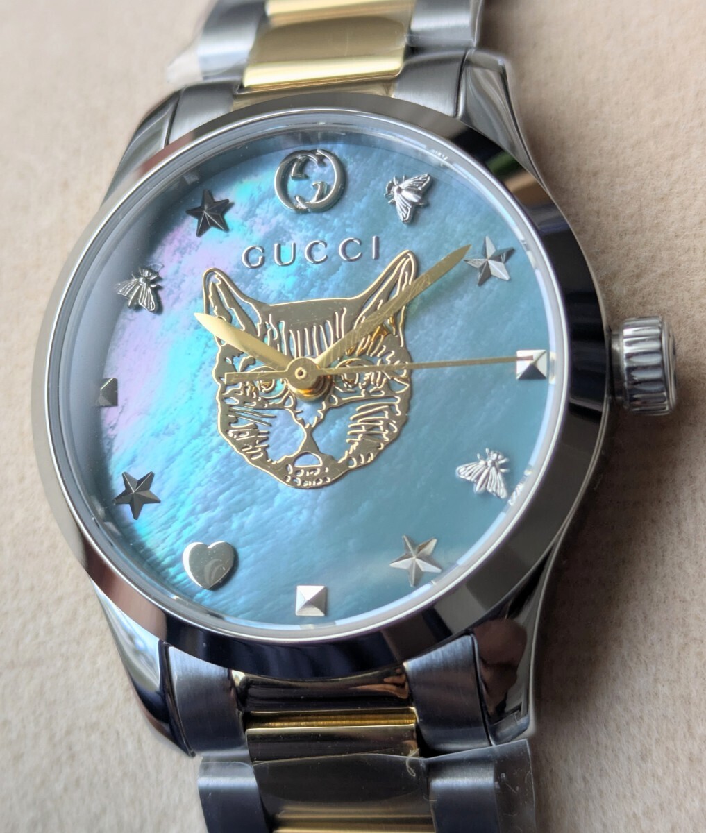 新品未使用 GUCCI Gタイムレス 27ミリ 腕時計 猫 金 YA1265011 新品未使用 GUCCI Gタイムレス 27ミリ 腕時計 猫 金 YA1265011