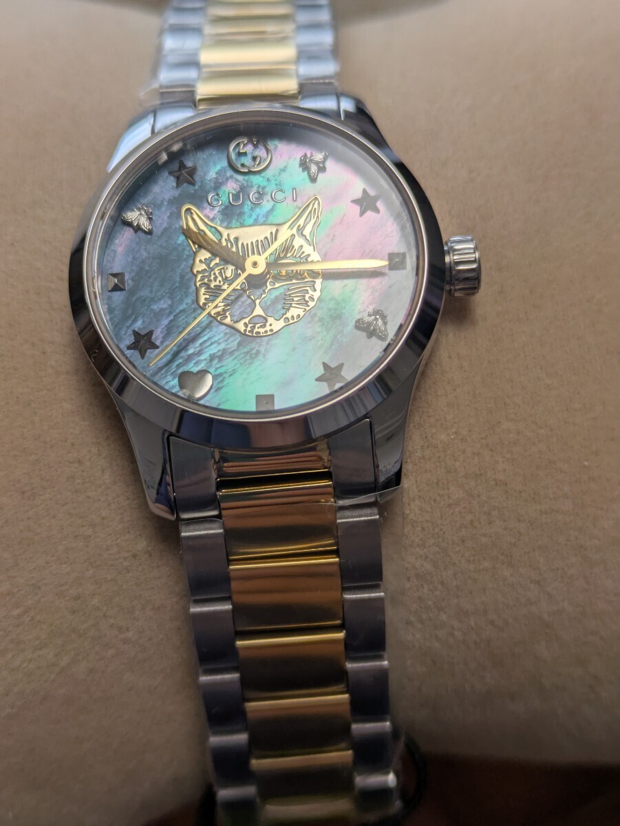 新品未使用 GUCCI Gタイムレス 27ミリ 腕時計 猫 金 YA1265011 新品未使用 GUCCI Gタイムレス 27ミリ 腕時計 猫 金 YA1265011