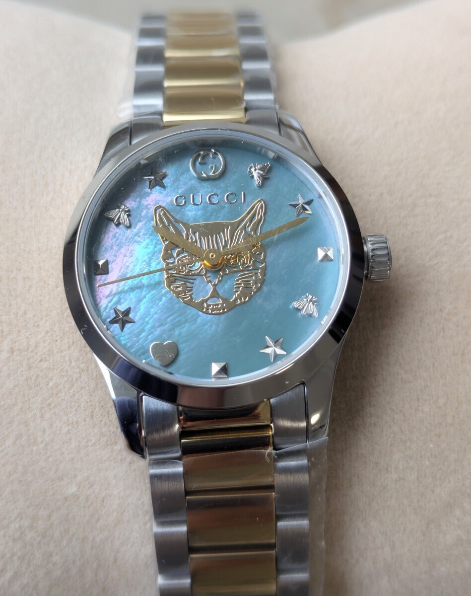 新品未使用 GUCCI Gタイムレス 27ミリ 腕時計 猫 金 YA1265011 新品未使用 GUCCI Gタイムレス 27ミリ 腕時計 猫 金 YA1265011