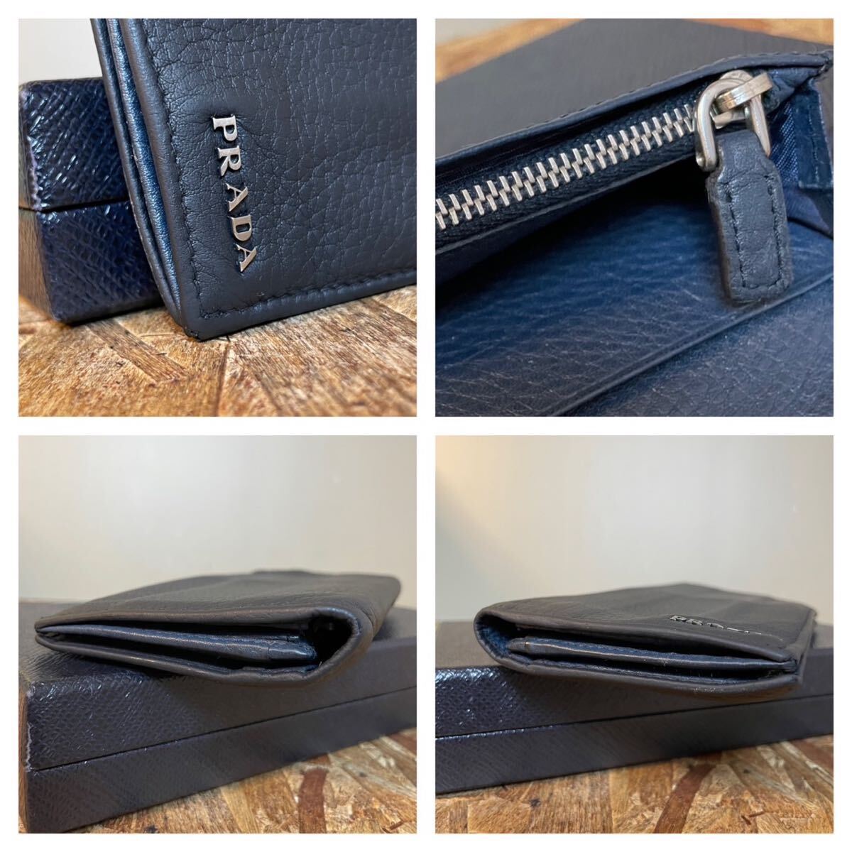 一円 美品 プラダ PRADA ラウンドファスナー サフィアーノレザー 一円 美品 プラダ PRADA ラウンドファスナー サフィアーノレザー