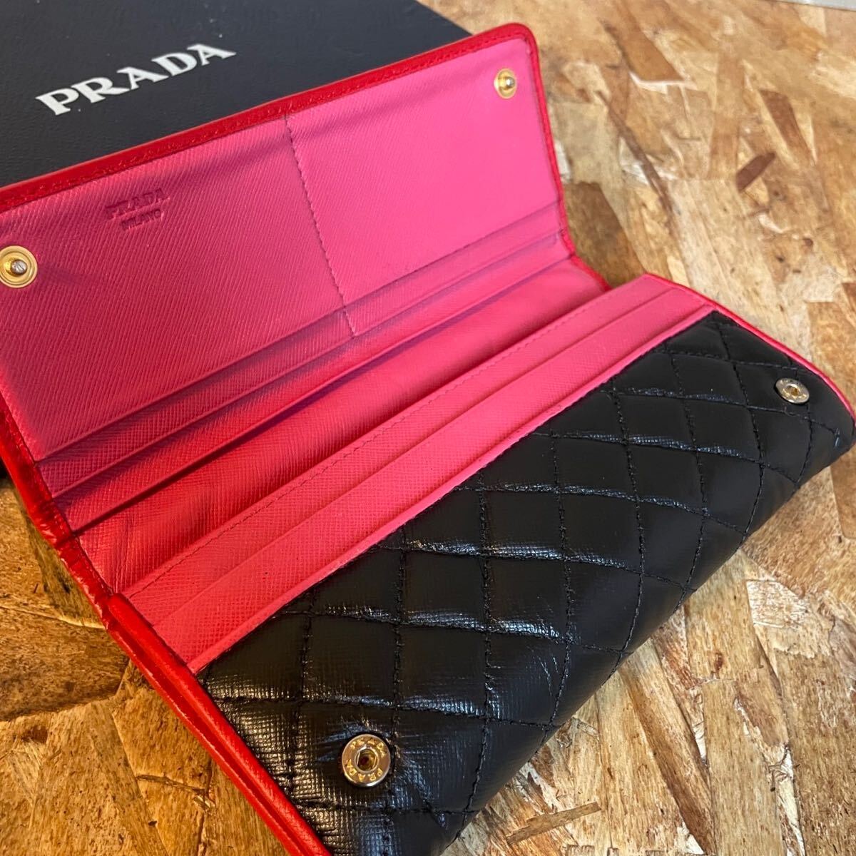 一円 美品 プラダ PRADA ラウンドファスナー 長財布 一円 美品 プラダ PRADA ラウンドファスナー 長財布