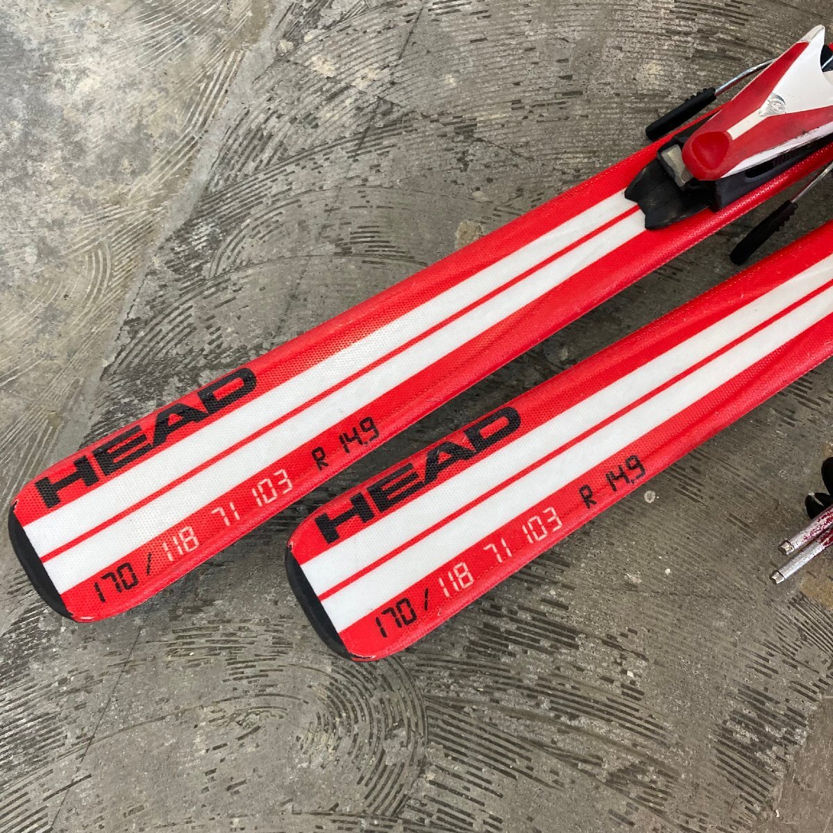 中古 ●HEAD/ヘッド● G-SHAPE 170cm ビンディング付き スキー SLALOMストック117cm付き 札幌