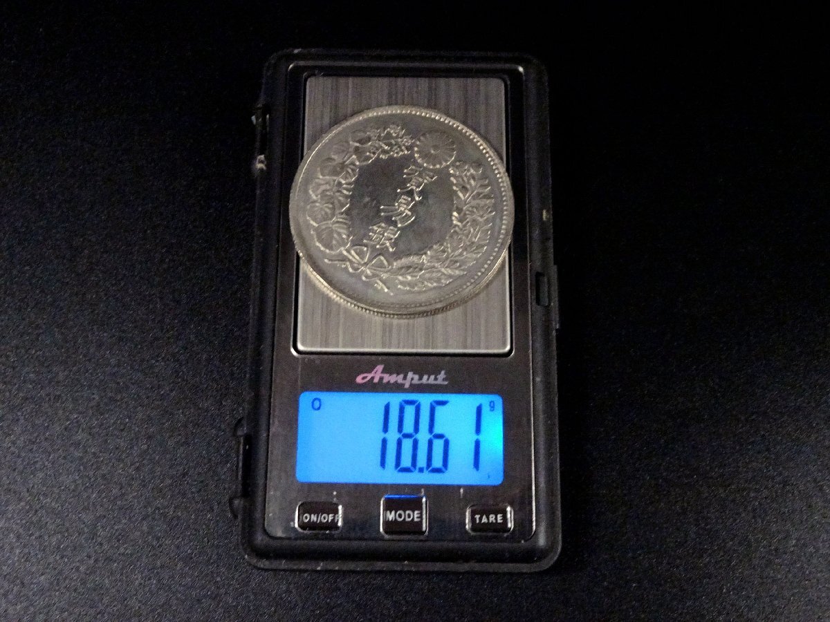 ∇花∇日本 近代 古銭 明治九年 明治9年 貿易銀 銀貨 38.5㎜ 量