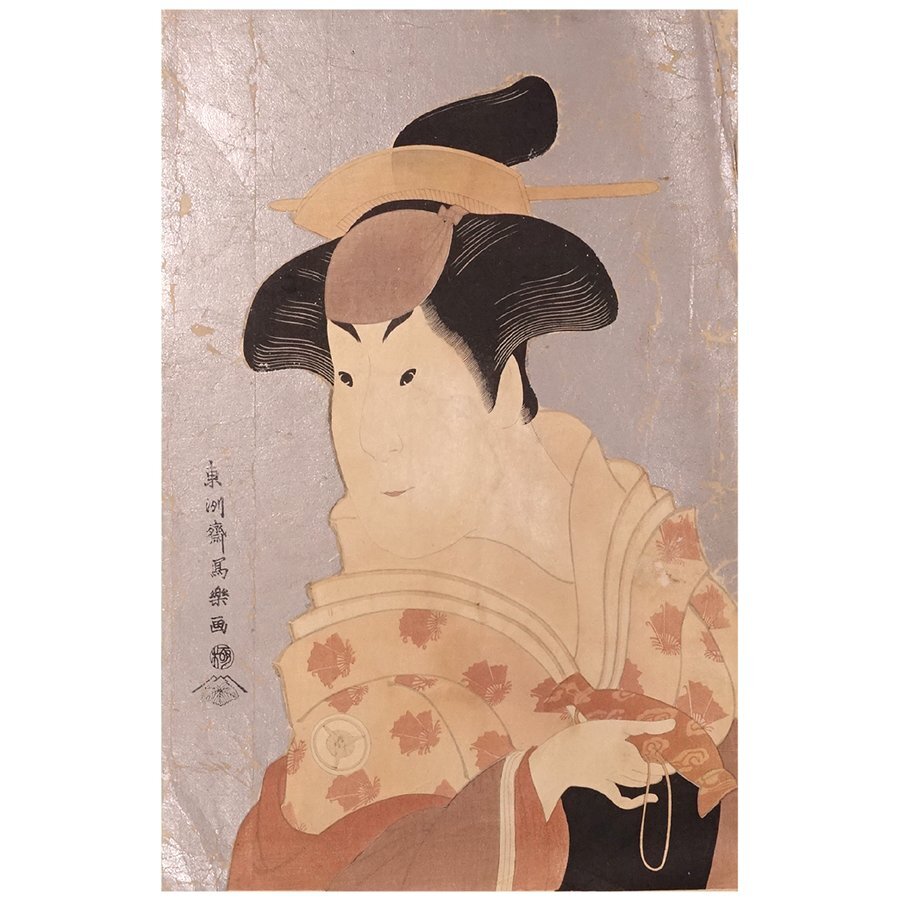 ∇花∇【東洲斎写楽】作 浮世絵木版画 大判錦絵 雲母摺役者大首 ∇花∇【東洲斎写楽】作 浮世絵木版画 大判錦絵 雲母摺役者大首