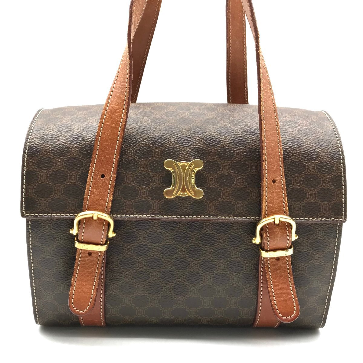 1円 CELINE セリーヌ マカダム トリオンフ ゴールド金具 ハンド 1円 CELINE セリーヌ マカダム トリオンフ ゴールド金具 ハンド