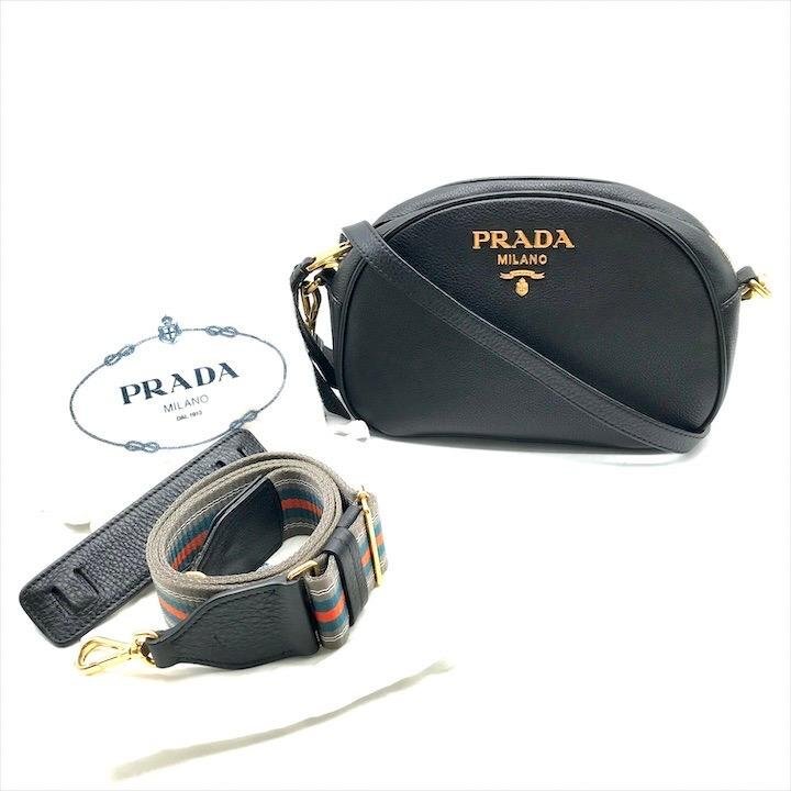 1円 美品 PRADA プラダ ロゴ ゴールド金具 レザー IBH130 1円 美品 PRADA プラダ ロゴ ゴールド金具 レザー IBH130